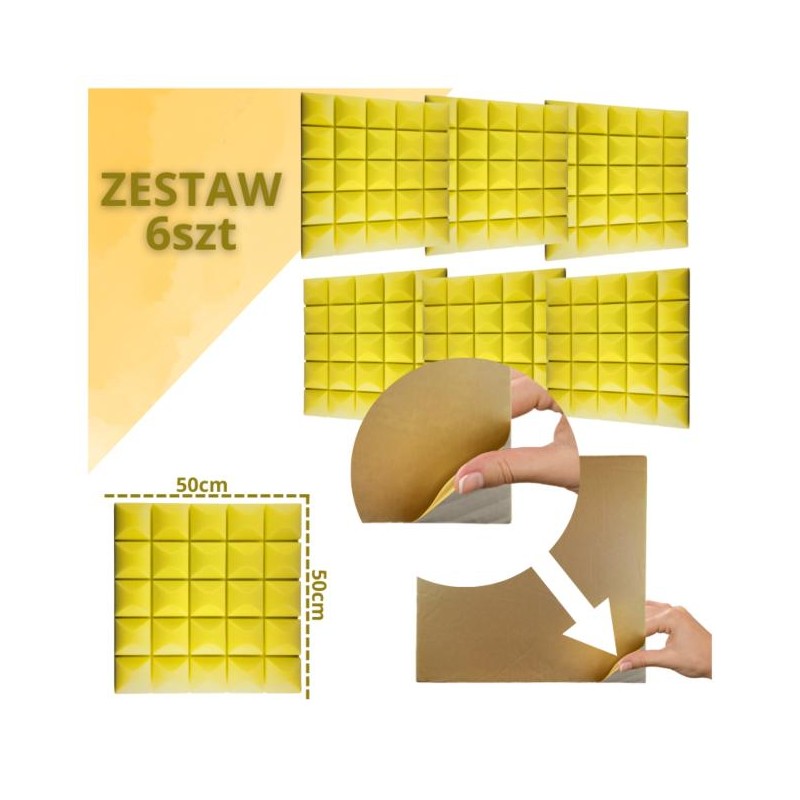 DNA AM5 YL panel akustyczny zestaw 6 szt. żółty sa